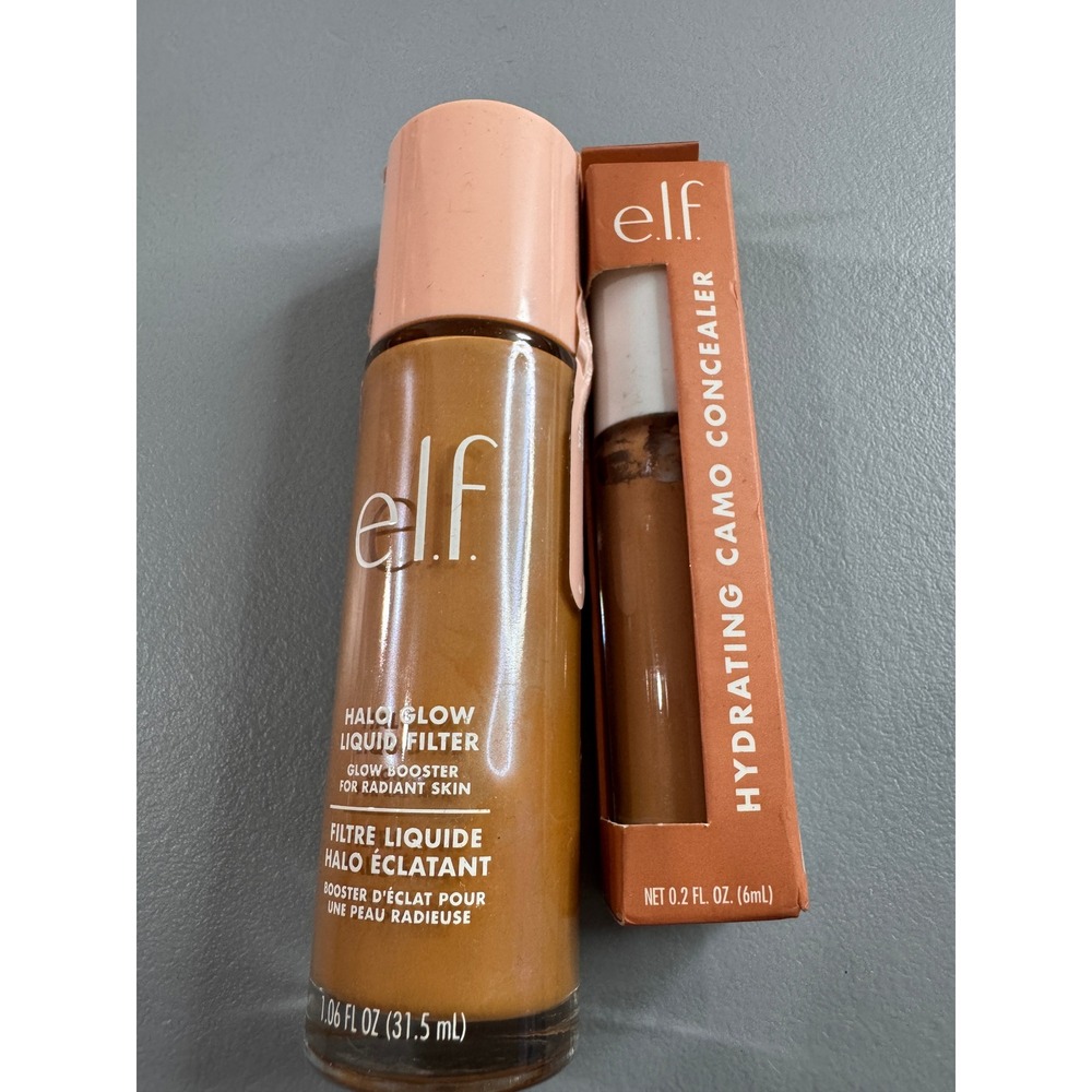 e.l.f. Halo Glow Liquid Filter & Camo Concealer Women Medium Tan Good Bundle